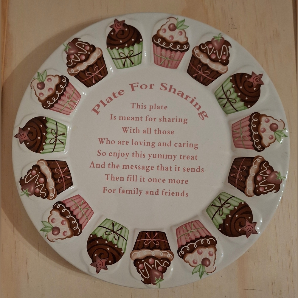 Century Friendship Plate for Sharing with a cupcake design, Serving desserts.